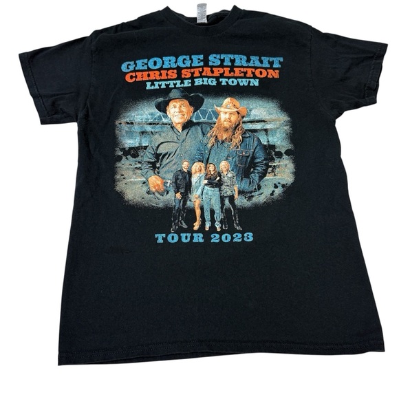 George Strait concert graphic tee Chris Stapleton Little Big Town Tour band tee - Picture 1 of 6
